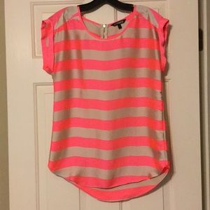 Short sleeved striped blouse top
